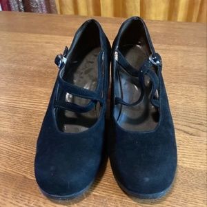 Gallardo Calzados Flamenco Folk Dance Shoes Black Suede Leather 6.5 Cuban Heel